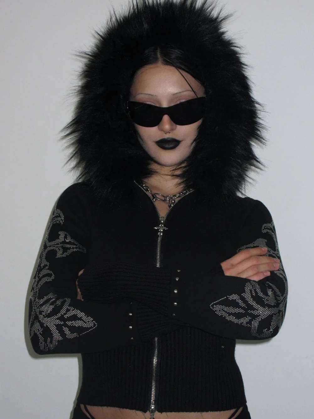 Feral detachable fur hoodie